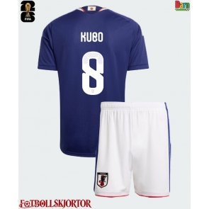 Japan Takefusa Kubo #8 Hemmakläder Barn VM 2026 Kortärmad (+ Korta byxor)